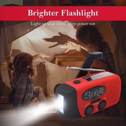 RunningSnail Hand Crank Radio with LED 5L x 1.8W x 2.4H Inch, 087-Red