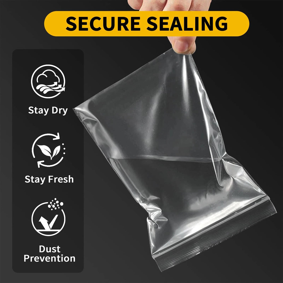 200 Pack Small Plastic Bags For Jewelry, 200pcs(2x3 3x3 3x5 4x6 Inch), clear