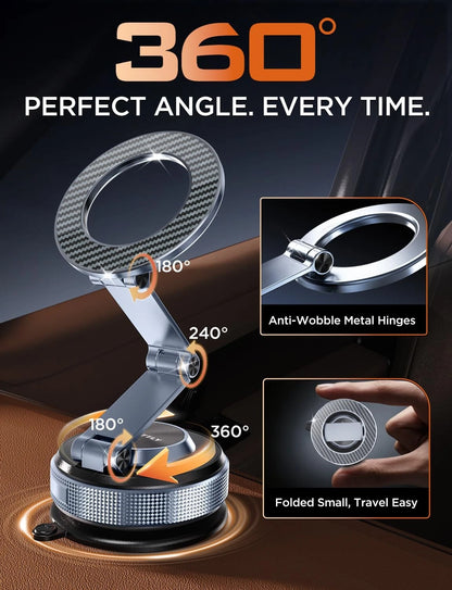 MSXTTLY Magnetic Car Phone Holder 360° Adjustable Tesla Space Gray