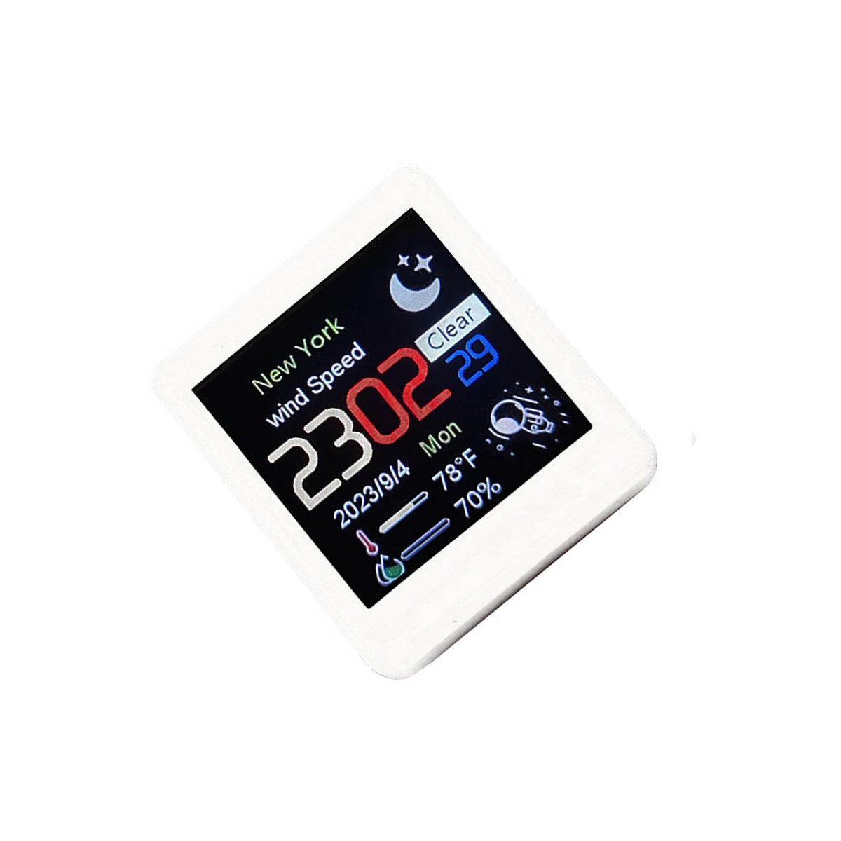 White Clock WIFI Weather Clock Screen Temperature&Humidity Desktop Decor Gifts