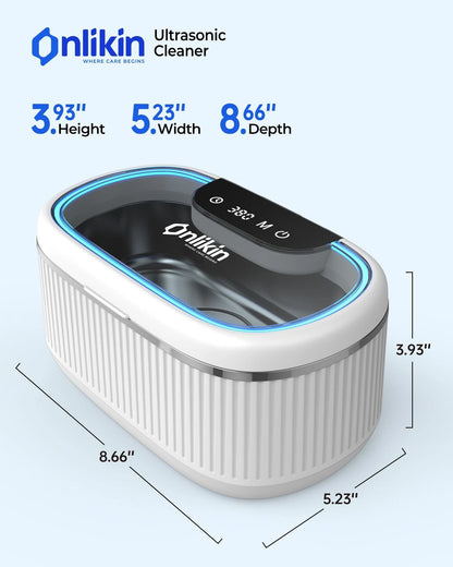 onlikin 35W Ultrasonic Jewelry Cleaner, 45KHz Retainer Cleaner for White