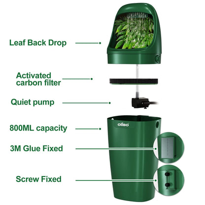 OIIBO Reptile Water Fountain Chameleon Dripper, Green