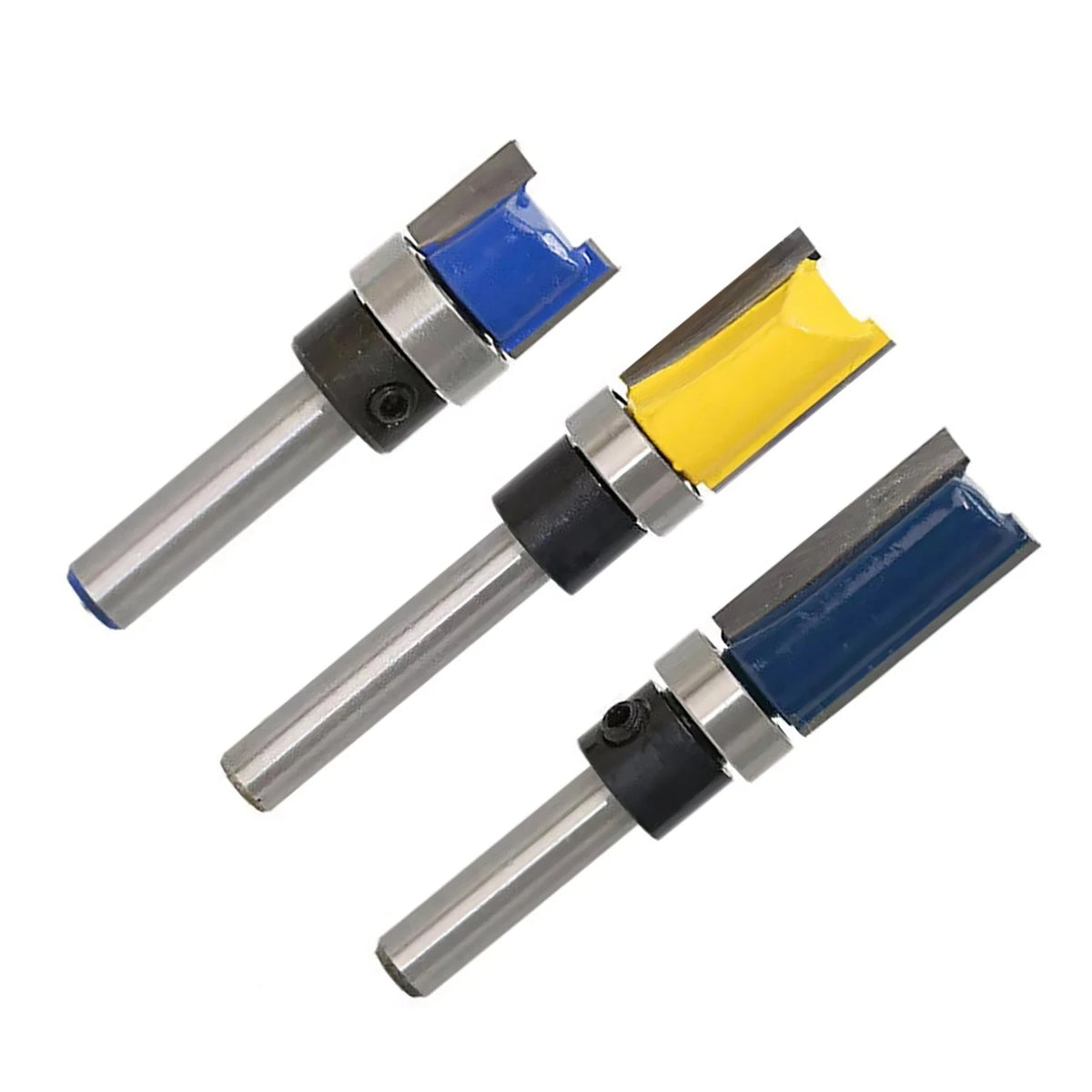 3Pcs 1/4 inch Shank Straight Flush Trim Router Bits Cutter For Trimming Slotting