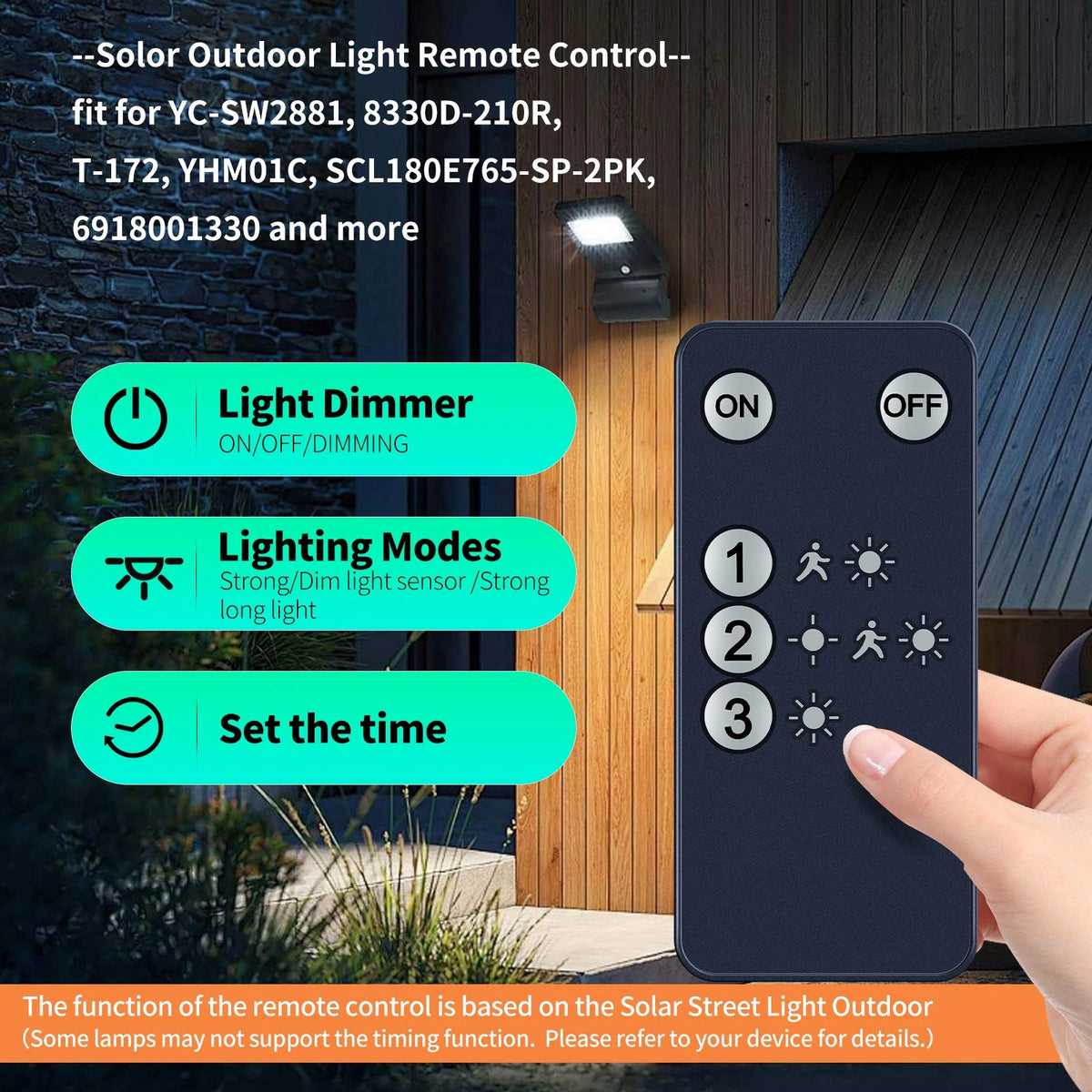 Remote Control For TOBUSA/Tuffenough/Gusicil Motion Sensor Solar Light Outdoor