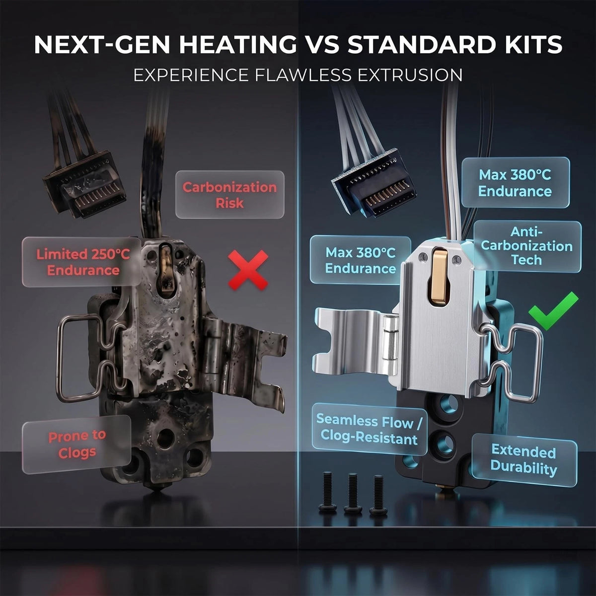 Kuars Gvni Hotend Heating Assembly Replacement Compatible with Bambu Lab A1...