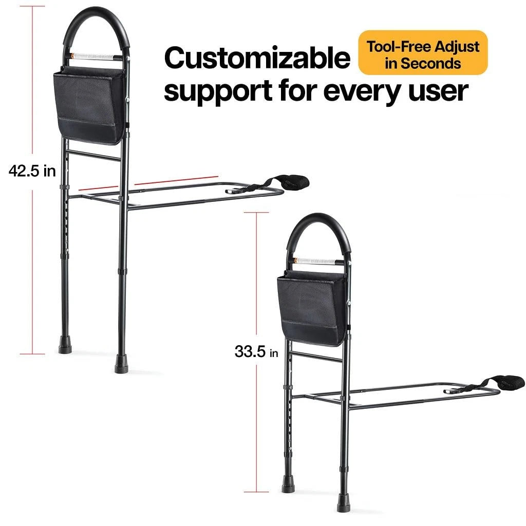Medical king Bed Rails for Elderly Adults Safety 1 Count (Pack of 1), Black