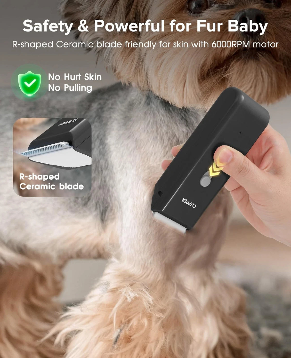 Marvljojo Upgrade Home Professional Dog Grooming Kit Clipper for Rk005-black