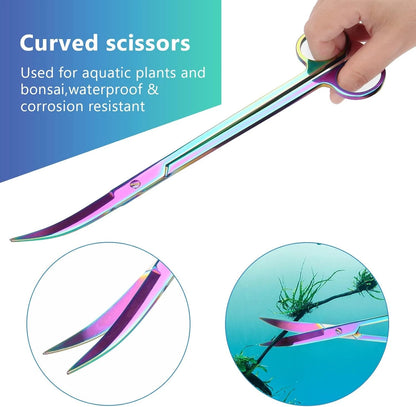 4 in 1 Quarium Aquascape Tools Kits, Anti-Rust Stainless Steel Multicolor