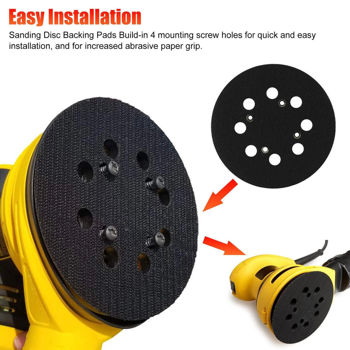 5" 4-Screw Orbital Sander Pad Replacement Hook Loop For Dewalt DWE6421 N329079 m