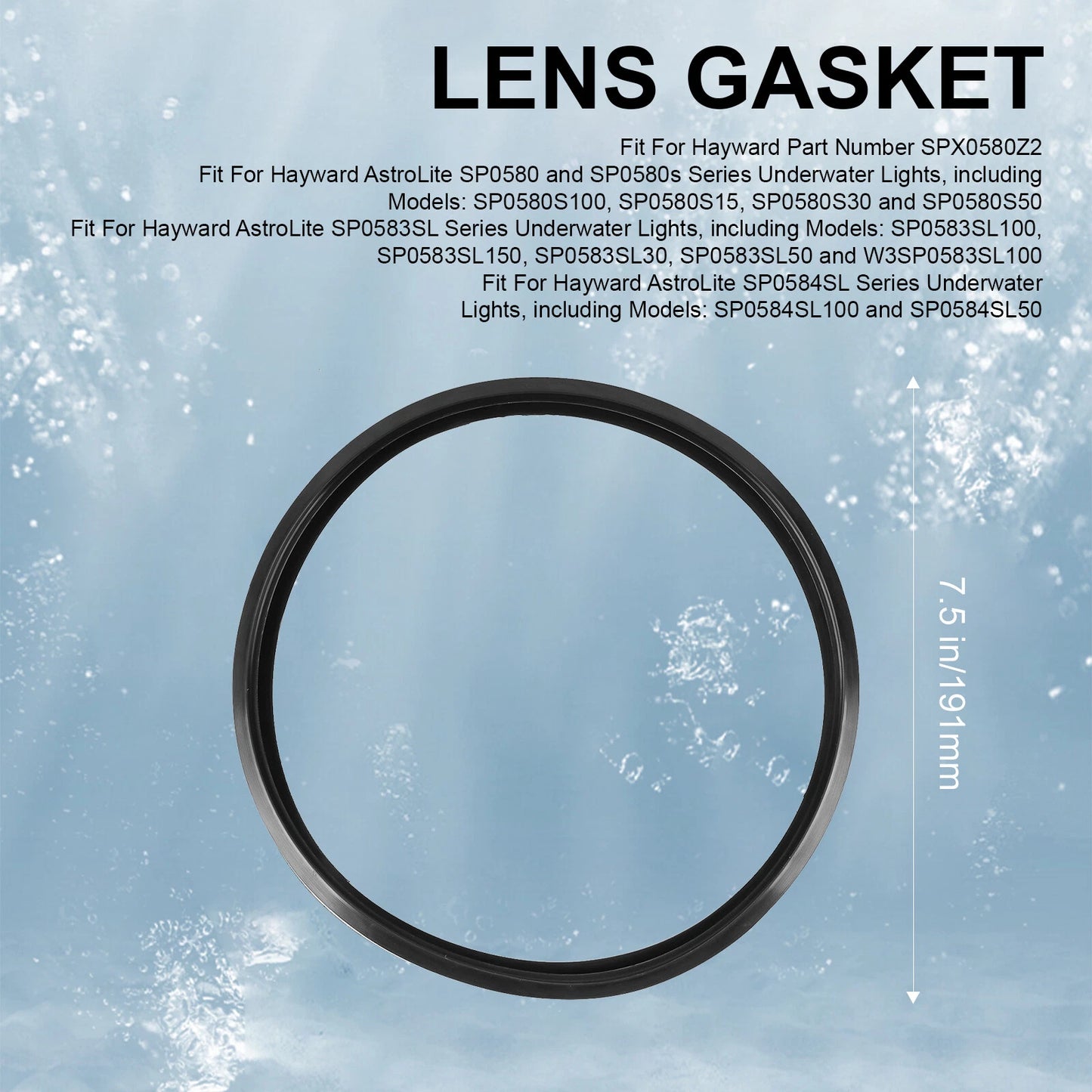 Compatible with Hayward Astrolite Duralite Pool Light Lens Gasket SPX0580Z2