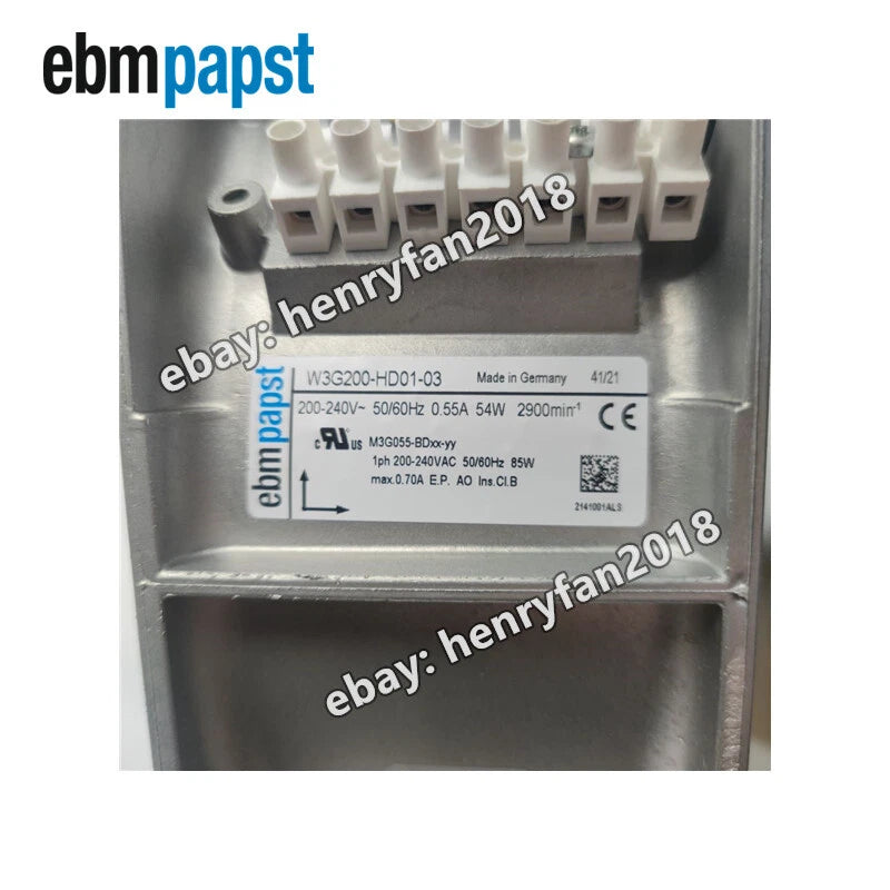 Ebmpapst W3G200-HD01-03 EC Axial Fan 230V 54W 590CFM 225*225*80MM Cabinet Fan