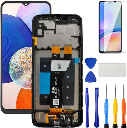 for Samsung A14 5G Screen Replacement with Frame Galaxy Black