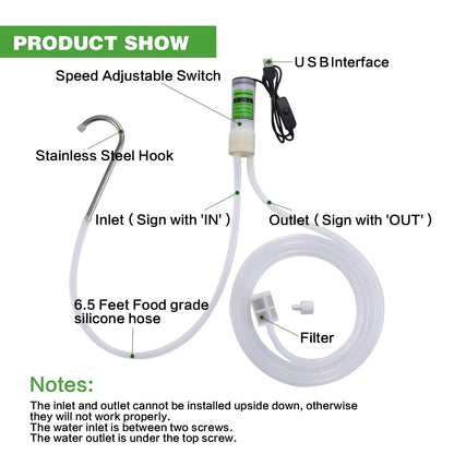 Portable USB Electric Auto siphon Self Priming Pump for Bottling Small, White