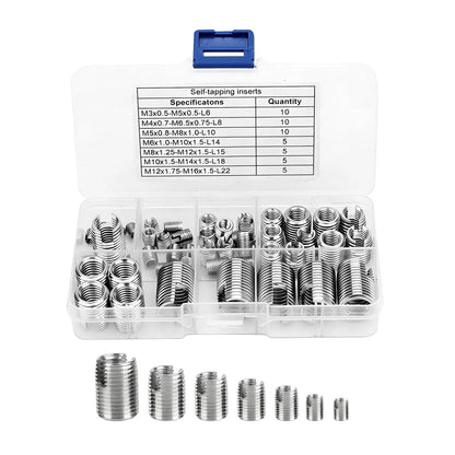 50PCS Stainless Steel Self-Tapping Thread Inserts M3-M16 For Damaged Threads