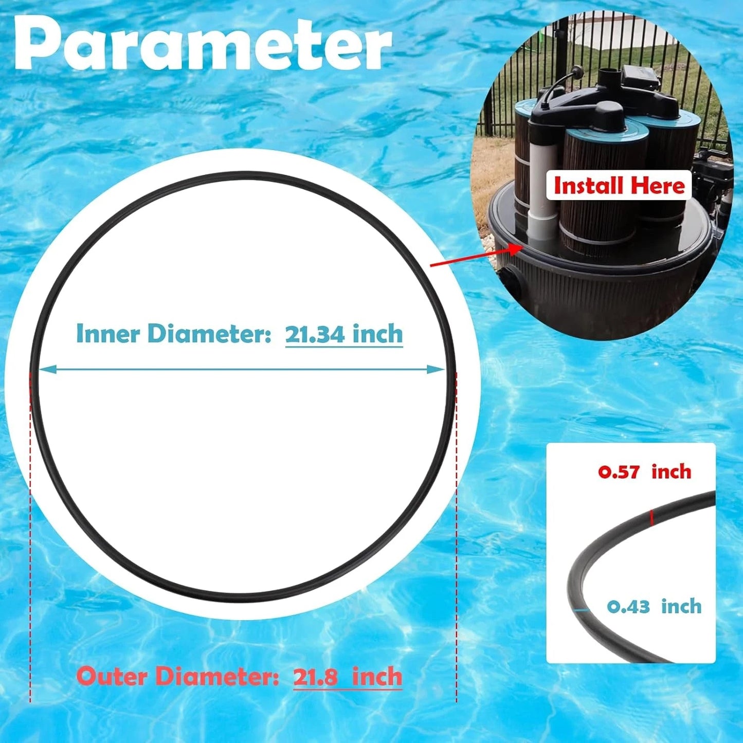 R0357800 Pool Filter Tank O-Ring Replacement for Jandy CL340, CL460, CL580,...