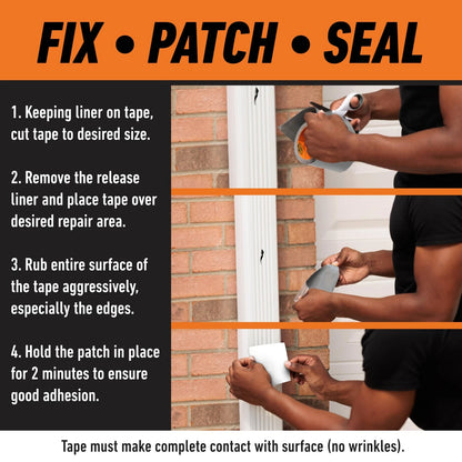 Gorilla Waterproof Patch & Seal Tape, White 4" x 10' 1 - Pack,