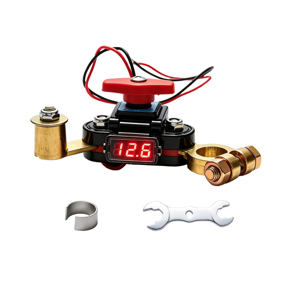 12V 24V Battery Disconnect Switch w/ LED Display Includes Wrench and Shim Kit