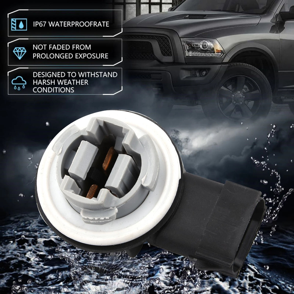 For Dodge RAM Tail Light Socket 2 Pack 68226719AA 1500 2009-2018 2500 2010-2018