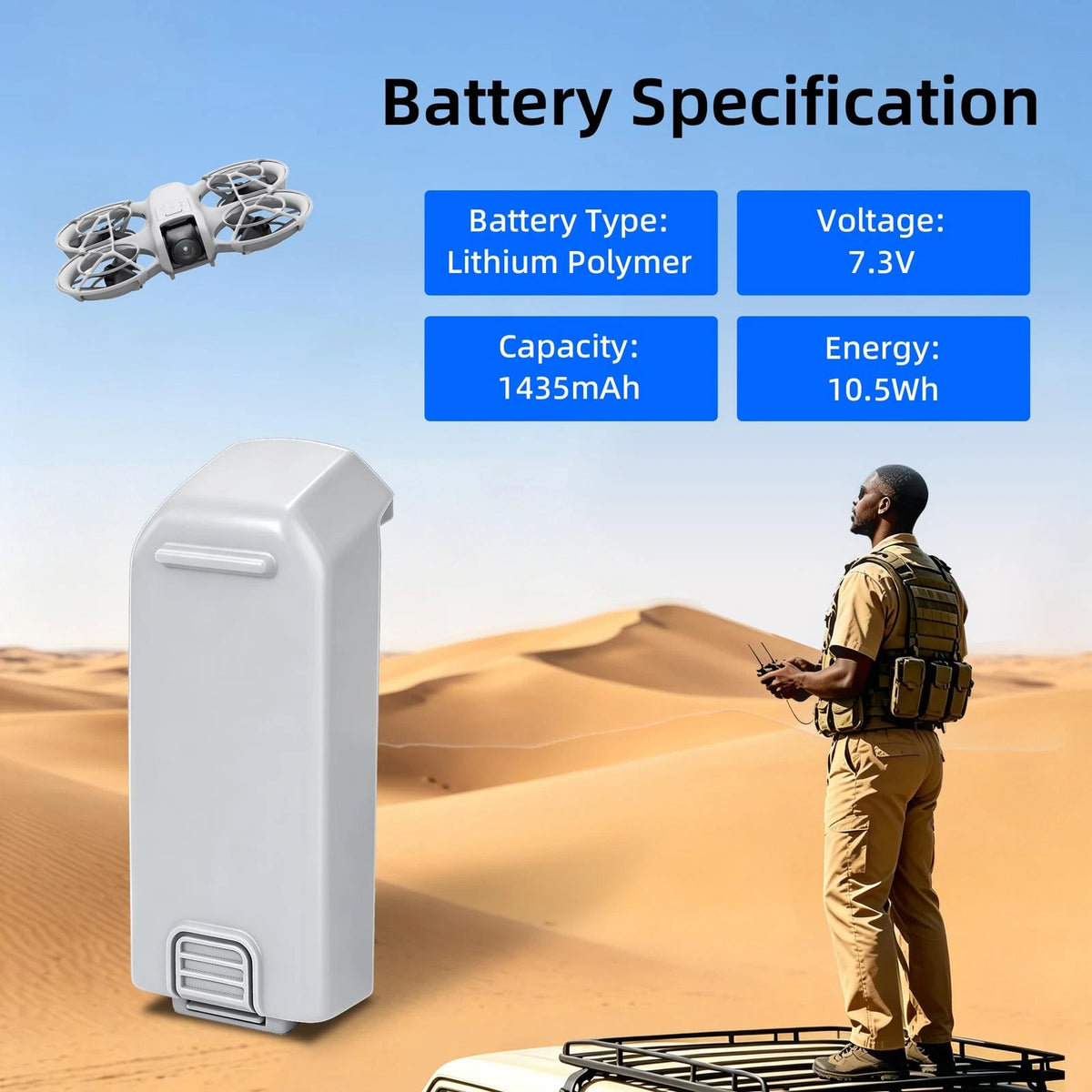 Spicula 2-Pack Neo Batteries (10.5Wh 1435mAh) Max 18 Minutes of Flight Time...