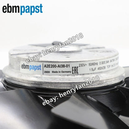 Ebmpapst Fan A2E200-AI38-01 Axial Fan AC 230V 0.3/0.34A 2600/2900RPM Cooling Fan