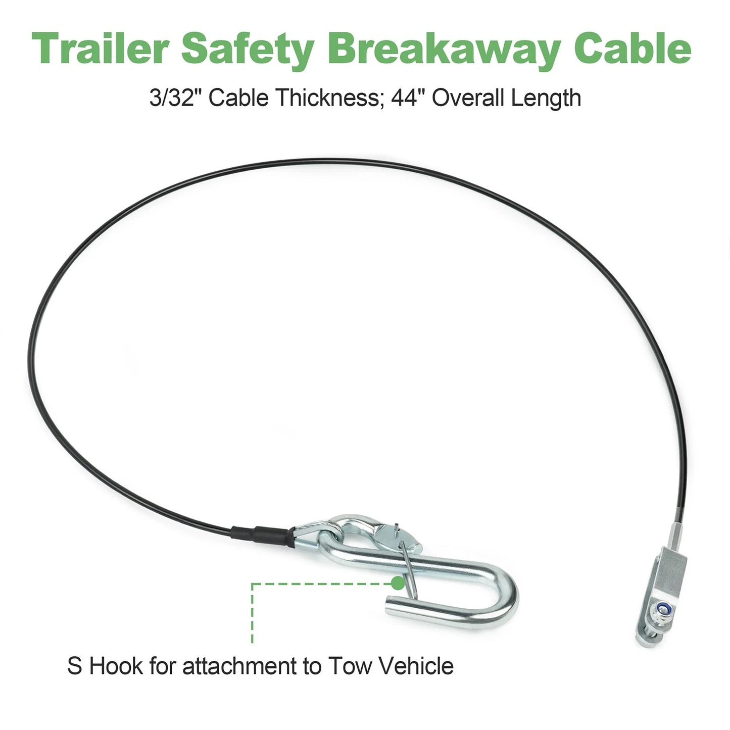 Trailer Brake Breakaway Cable Assembly for DA10,DA16, DA20, DA91 Surge Actuators
