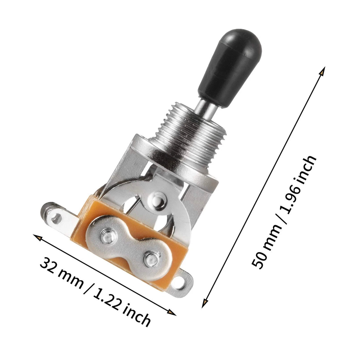 Randon 3 Way Short Straight Guitar Toggle Switch Pickup RG-0301, silver