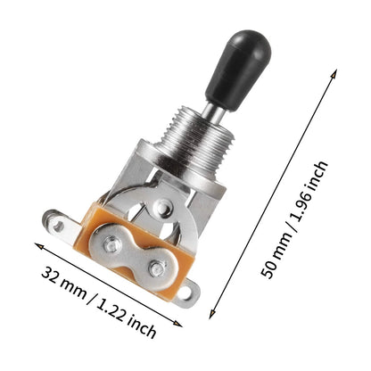 Randon 3 Way Short Straight Guitar Toggle Switch Pickup RG-0301, silver