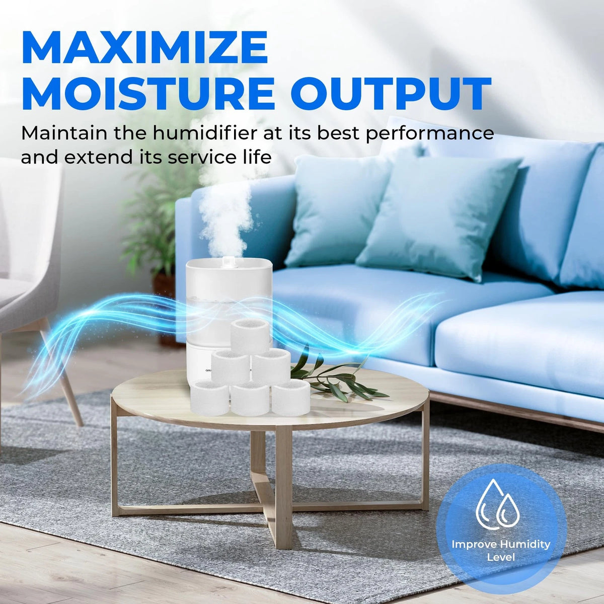 30-Pack Top Fill Humidifier Replacement 1.69 x x 1.26 inches, White