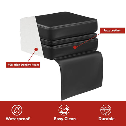 HOMBYS Adjustable Salon Booster Seat for Kids Leather 14.5"x11"x7.4", Black