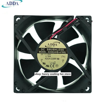 For ADDA AD0824HB-A70GL DC 24V 0.16A 80*80*25mm 45CFM 2wire Cabinet cooling fan