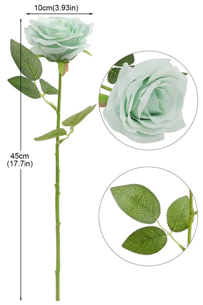 LVEFIT Artificial Rose Flower Sage Green Flowers 12pcs,