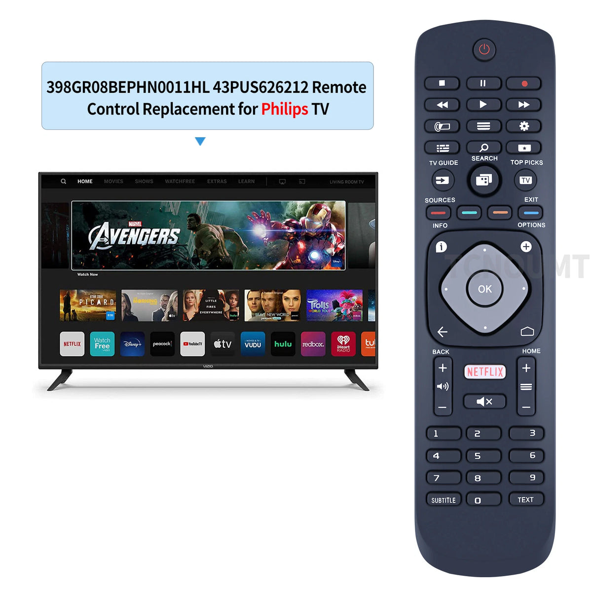 HOF16H303GPD24 Remote Control For Philips TV 398GR08BEPHN0011HL 43PUS6262/12