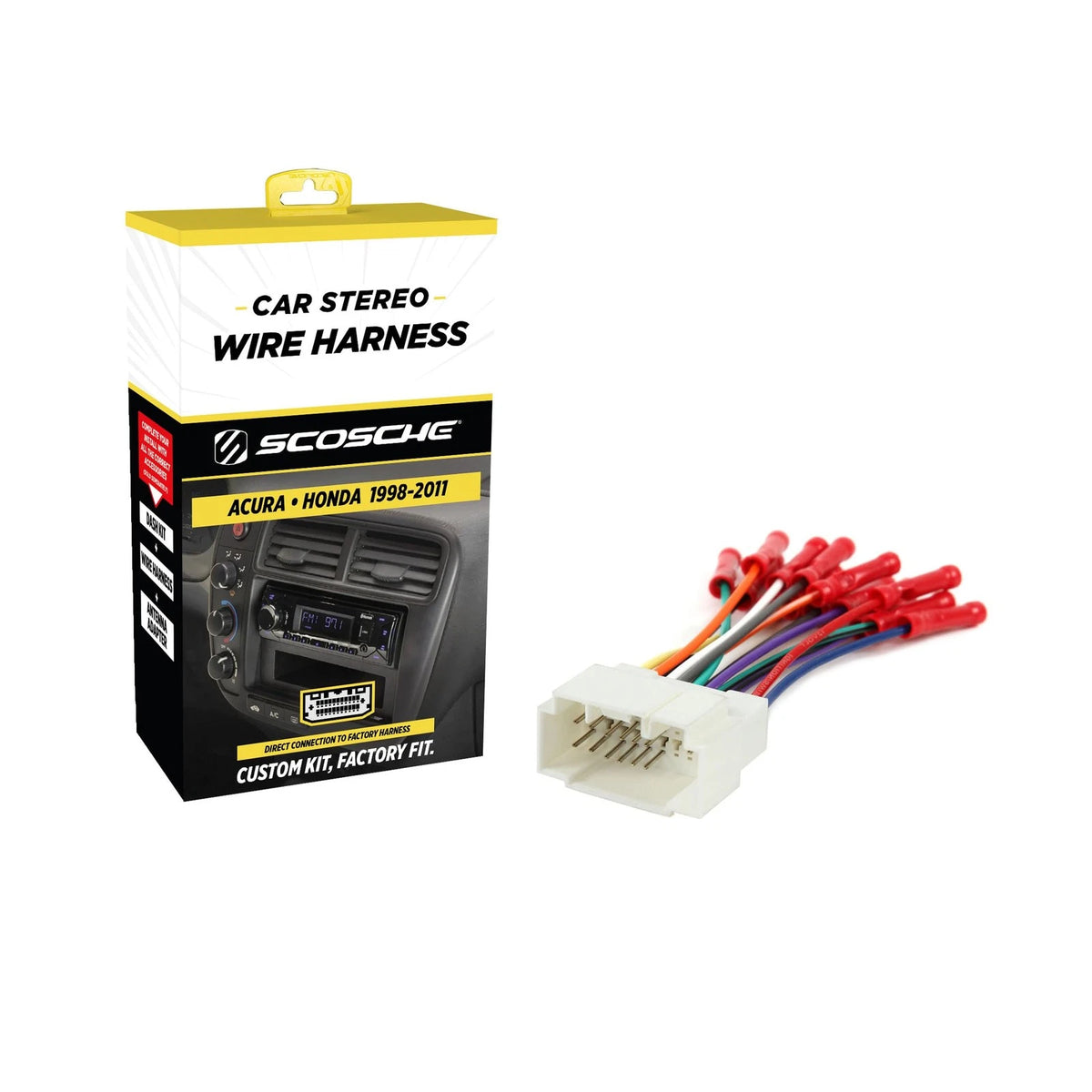 Scosche HA08BCB Aftermarket Radio Wiring Harness with Crimp Connectors for...