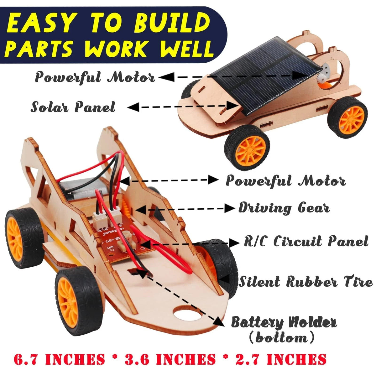 DIY RC Car Kit, Build Your Own Solar - Stem 5.9 x 8.3 x 1.6 inches