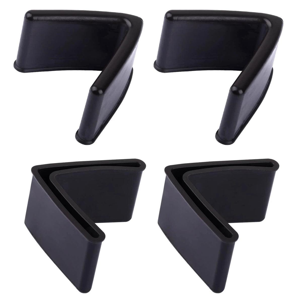 Metal Bed Frame End Caps, L Shape Rubber Caps for 1-1/2" x 1-1/2", Black