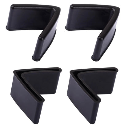 Metal Bed Frame End Caps, L Shape Rubber Caps for 1-1/2" x 1-1/2", Black