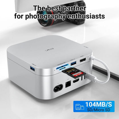 Mac mini M4 Dock Hub, Compatible with and Pro 2024, Silver