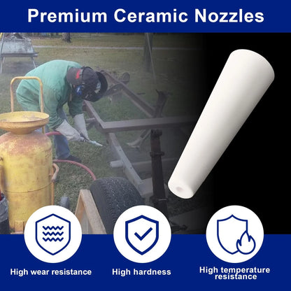 Large Sand Blaster Nozzles Tips Ceramic (3/16" ID), Sandblast Gun White