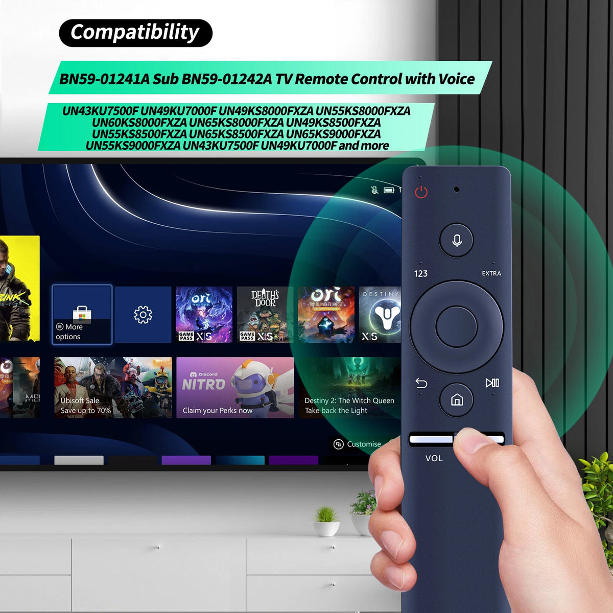BN59-01241A Voice Remote Control For Samsung TV UN43KU7500F UN43KU7000FXZA