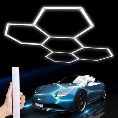 LZHOME Hexagon LED Garage Light: 25 Pack Updated 25-PACKS (5-Hex), White
