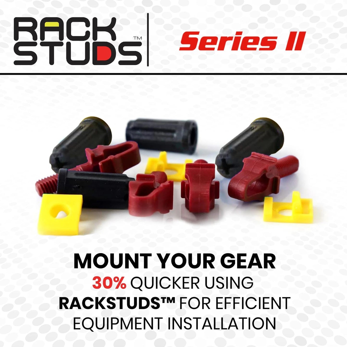 Rackstuds R20 Series II - Server Rack Screws 20 Pack | Cage Nut 20 Pack, Red