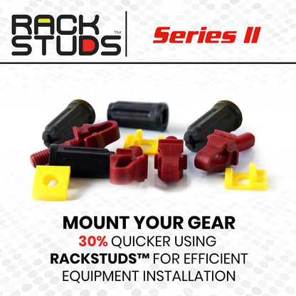Rackstuds R20 Series II - Server Rack Screws 20 Pack | Cage Nut 20 Pack, Red