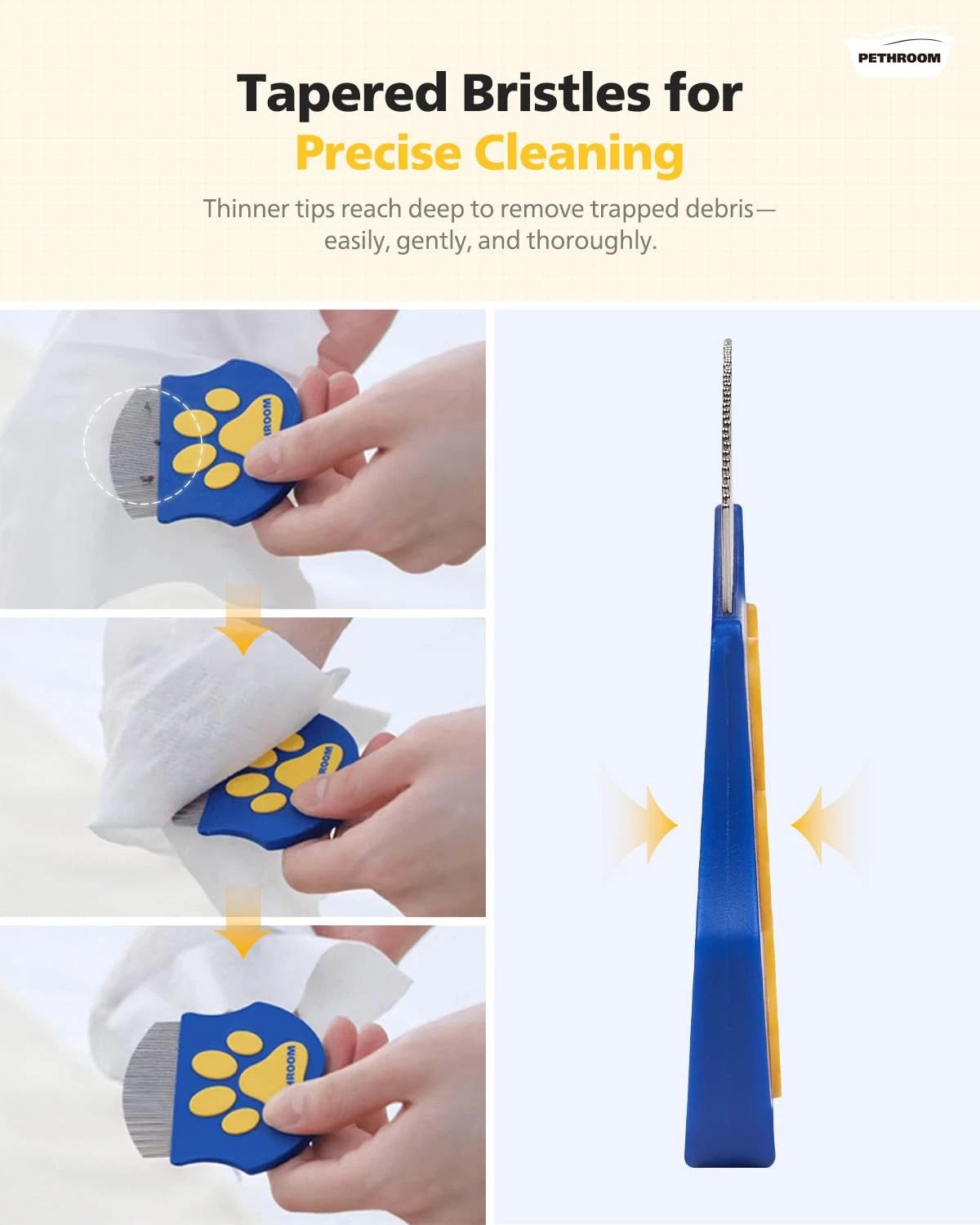 PETHROOM Professional Eye Comb for Pets | Stainless Steel Tear One Size, Blue