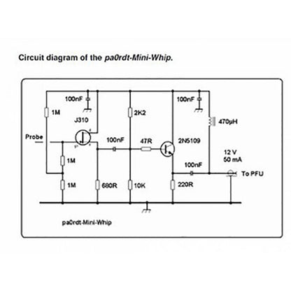Mini-Whip MF HF VLF Mudule Active RX Antenna 10KHz-30MHz SMA DC9-15V SMA female
