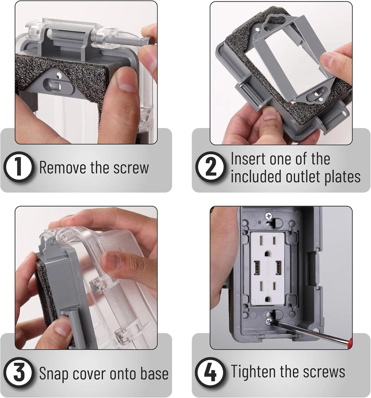 Bates Weatherproof Electrical Outlet Cover, 1-Gang, Outdoor 1 Pack, Clear