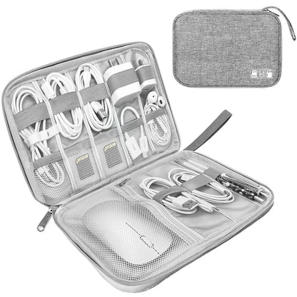 Lcsmaokin Electronics Organizer Travel Case,Electronic Single Layer, A-Grey