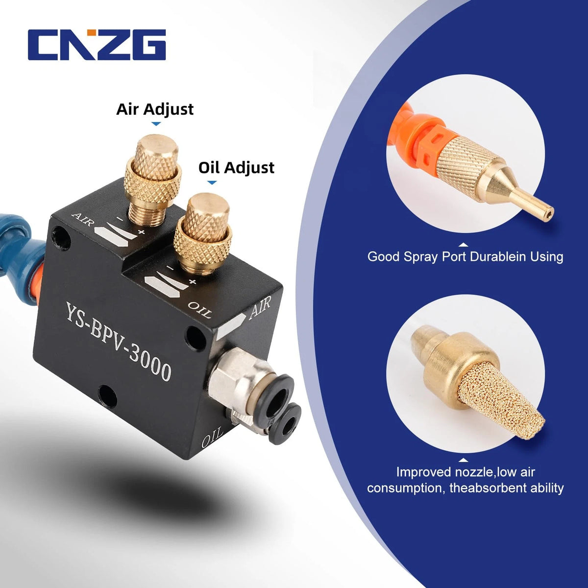 CNZG PNEU 1/4" CNC Coolant Mister for Milling Machine Mist Spray System