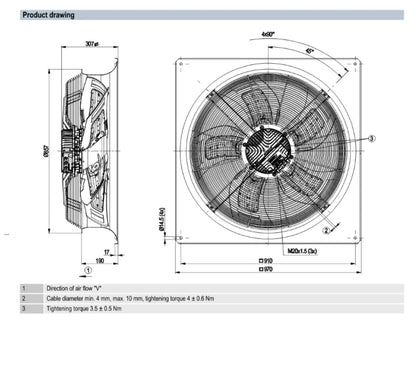 W3G800-GV01-01 F02 for ebmpapst EC 400VAC 4.5A for industrial Cooling Fan