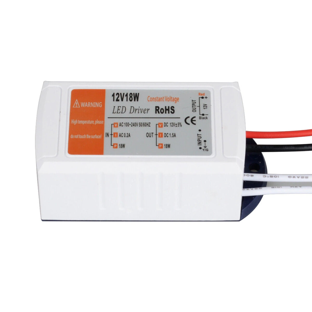 LED Driver AC 120V/240V to DC 12V Transformer Power Adapter Home Converter 18W