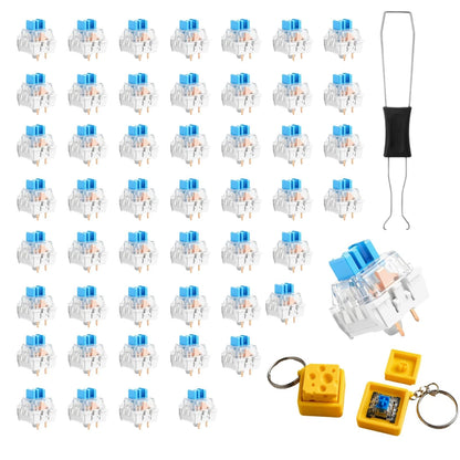 Kevvnza 50 Pcs Blue Clicky Mechanical Keyboard Switches with Switch